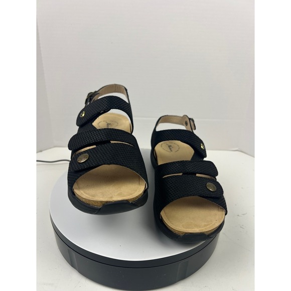 Xelero Women's Black Leather Comfort Walking Arch Support Sandals 12.5-13 (43) - Picture 15 of 17